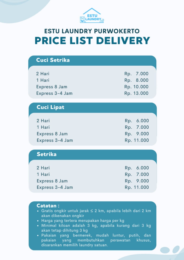 Pricelist Estu Laundry 4